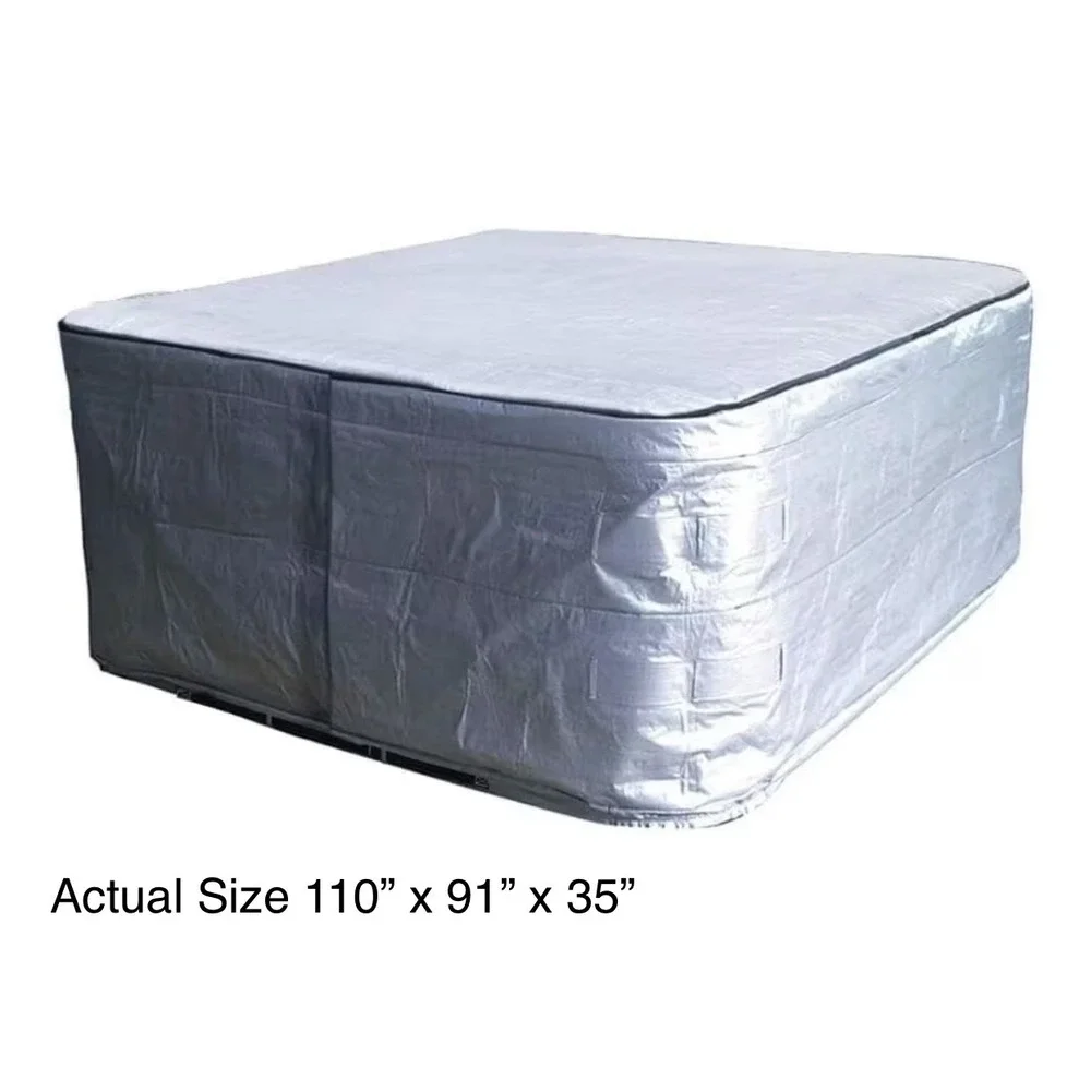 Uceder Silver‎ Outdoor Spa Cover Waterproof Sunproof Hot Tub Square 110